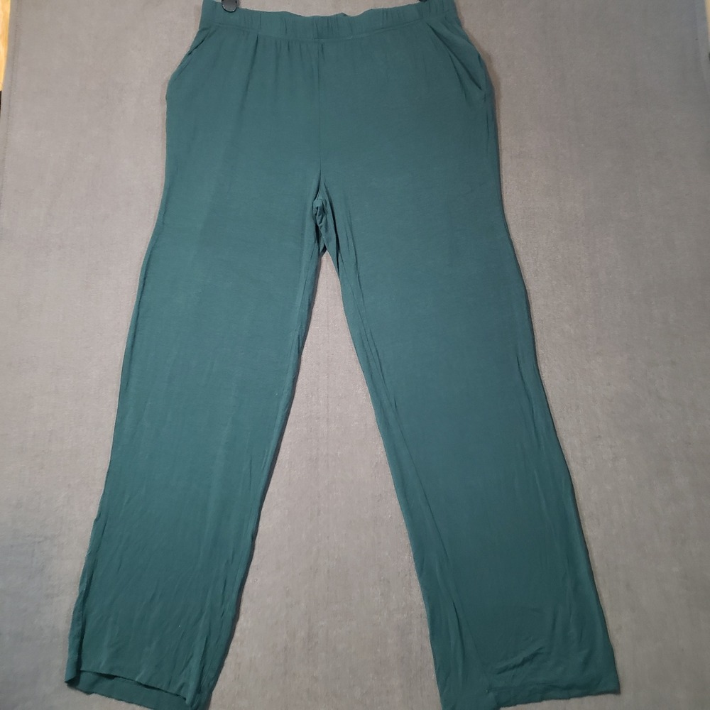 Amazon Essentials Sleep Pants Womens L Green Modal Blend Wide Leg Pajamas
